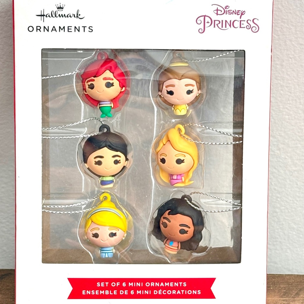 NIB Hallmark Disney Princess Mini Christmas Tree Ornaments Ariel Belle Set of 6